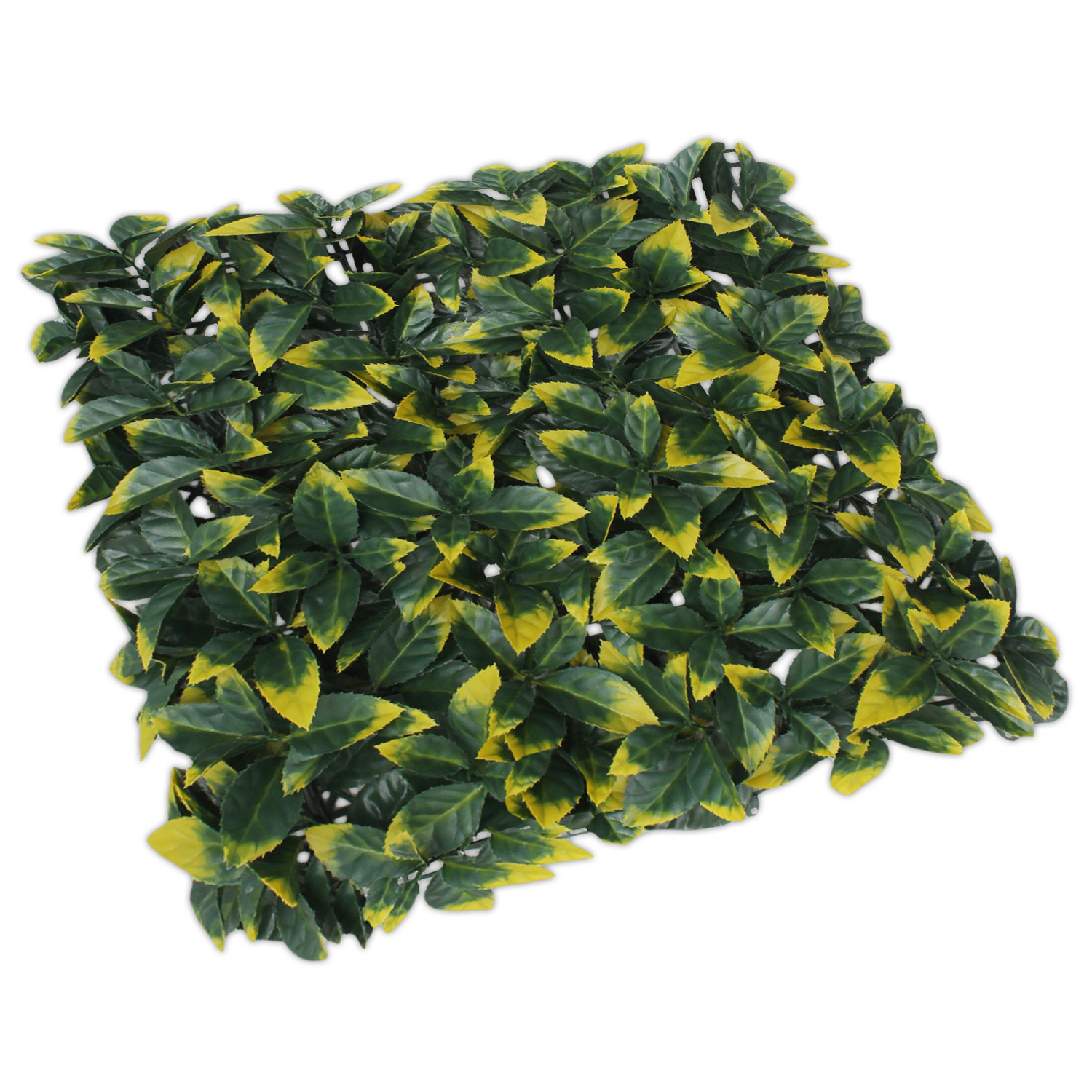 20×20″ Artificial Faux Yellow Photinia Fence Screen Greenery Wall Decor Panel