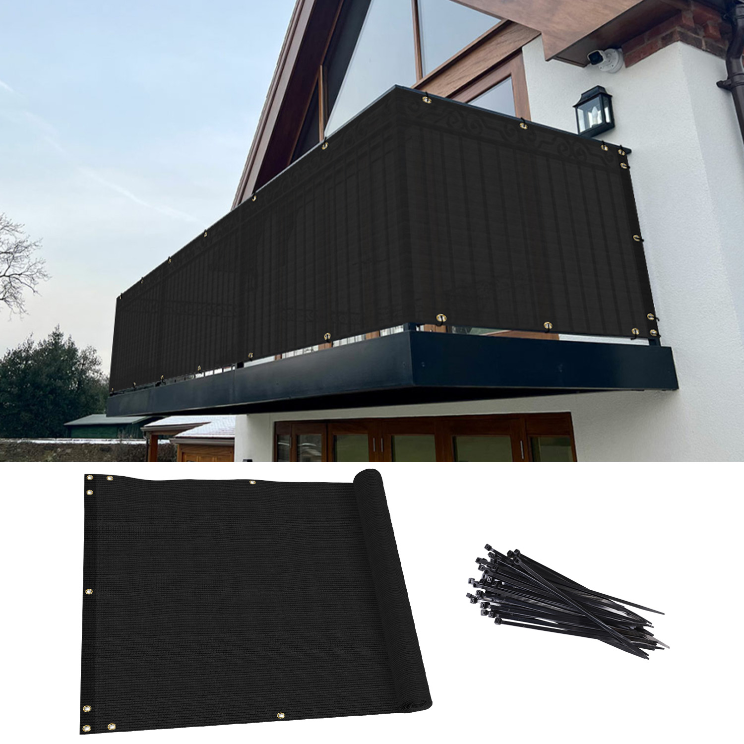 30in Tall Balcony Fence Privacy Screen for Apartment Windshield Mesh ...