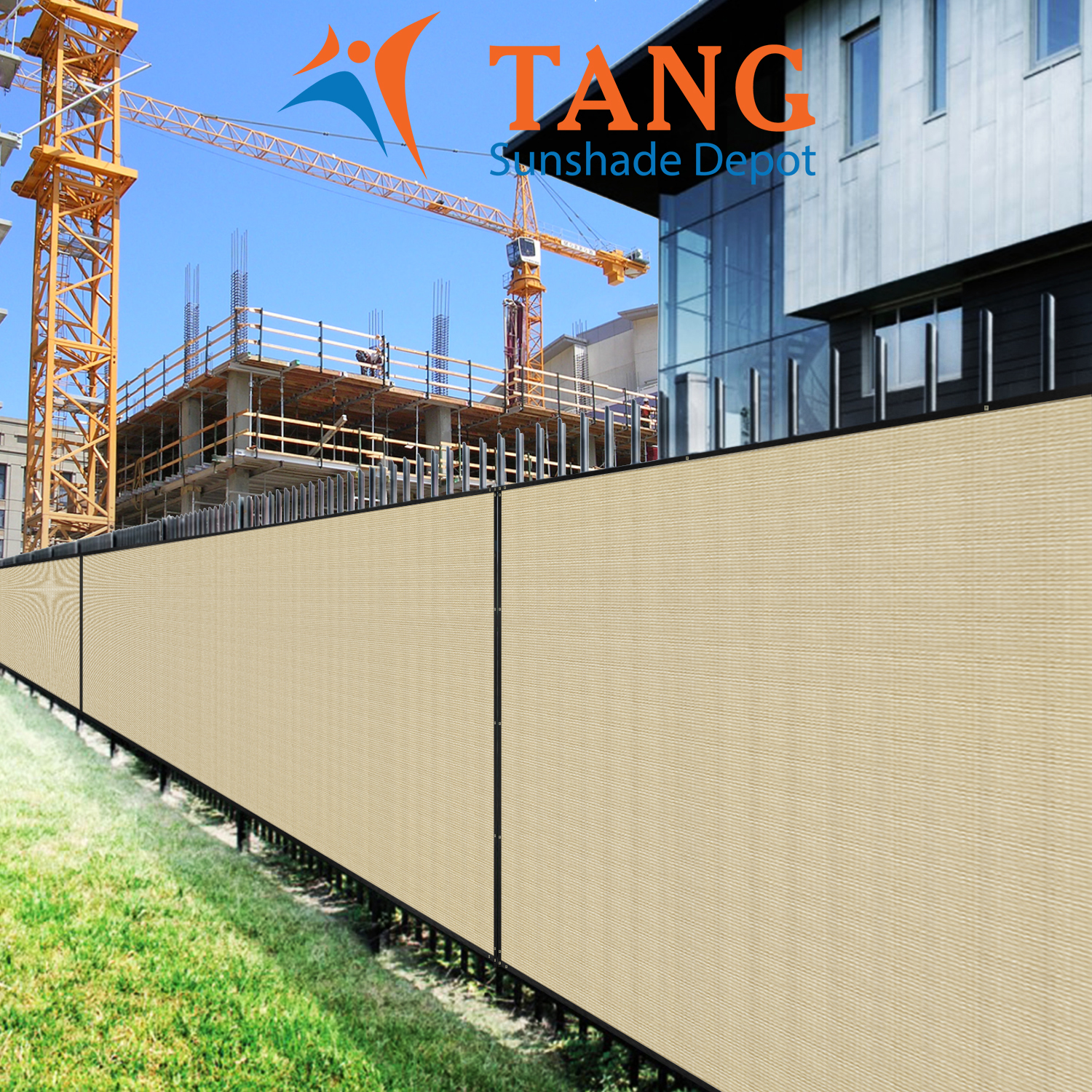 Outdoor 4FT Privacy Fence Screen Garden Yard Windscreen Mesh Shade Cover Sand